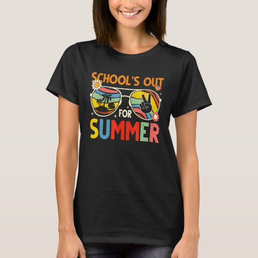 Last Day Of School Retro Schools Out For Summer Te Tシャツ (正面)