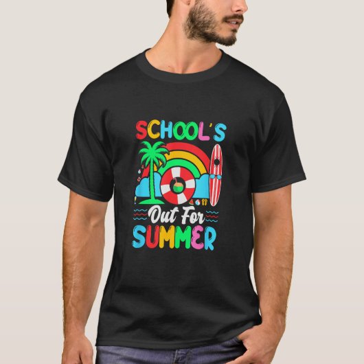 Last Day of School s Out For Summer Vacation Teach Tシャツ (正面)