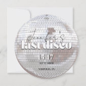 Last Disco 70sバチェロレッテ週末の日程 招待状 (正面)