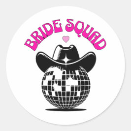 last disco bachelorette party bride squad cowgirl ラウンドシール