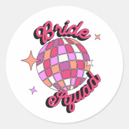 last disco bachelorette party pink disco ball ラウンドシール
