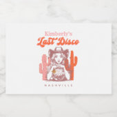 Last Disco Retro Cowgirl Pink Bachelorette Party  リキュールボトルラベル (シングルラベル)