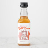 Last Disco Retro Cowgirl Pink Bachelorette Party  リキュールボトルラベル (正面)