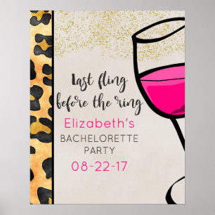 Last Fling Before The Ring Wild Print Bachelorette ポスター
