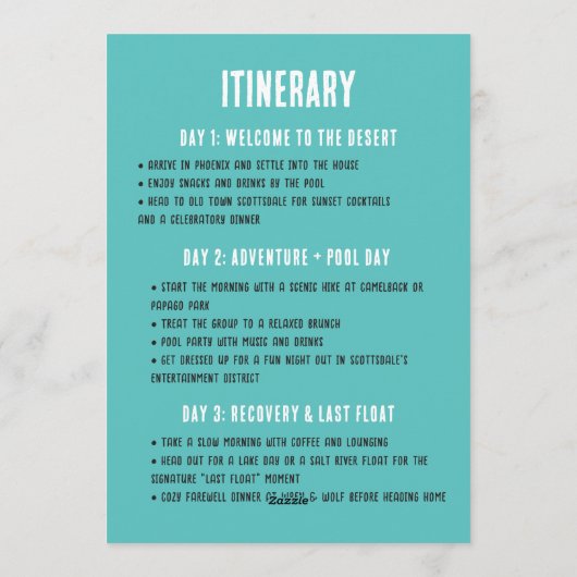 Last Float Bachelorette Party Weekend Invitation 招待状 (裏面)