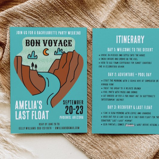Last Float Bachelorette Party Weekend Invitation 招待状