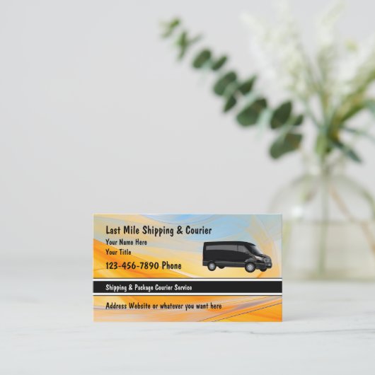 Last Mile Shipping & Courier Glossy 名刺 (スタンド正面)