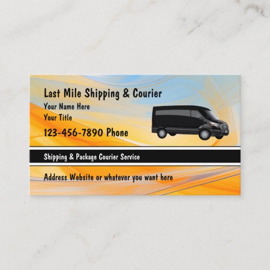 Last Mile Shipping & Courier Glossy 名刺 (正面)