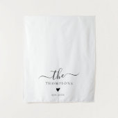 Last Name Sign Wedding Sweetheart Table Runner タペストリー (正面)