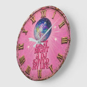Last Night a DJ Saved My Life isco Ball Retro ラージ壁時計 (傾斜)