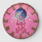 Last Night a DJ Saved My Life isco Ball Retro ラージ壁時計 (正面)