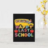 Last Of Dayスクールバスドライバー先生学生児童 カード (黄色い花)