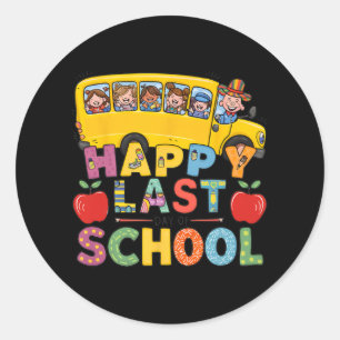 Last Of Dayスクールバスドライバー先生学生児童 ラウンドシール