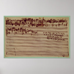 Last page of The Art of Fugue, 1740s ポスター
