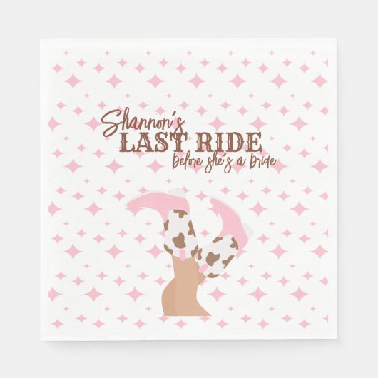 Last Ride Bachelorette Party スタンダードランチョンナプキン (正面)