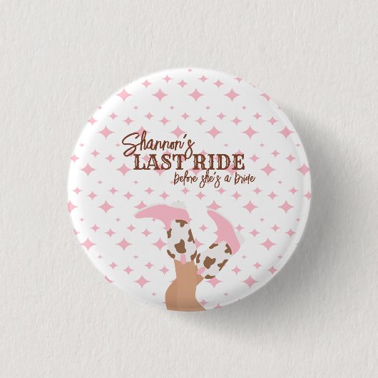 Last Ride Bachelorette Party Pin Button 缶バッジ (正面)