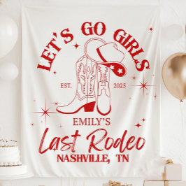 Last Rodeo Bachelorette Party Banner, Let’s Go Gir タペストリー