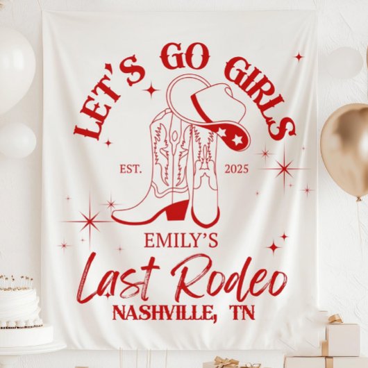 Last Rodeo Bachelorette Party Banner, Let’s Go Gir タペストリー