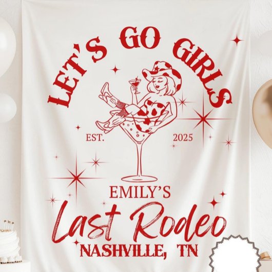 Last Rodeo Bachelorette Party Banner, Let’s Go Gir タペストリー