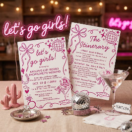 Last Rodeo Cowgirl Bachelorette Weekend Itinerary 招待状