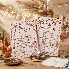 Last Rodeo Cowgirl Bachelorette Weekend Itinerary 招待状