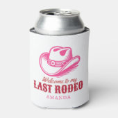 last rodeo cowgirl hat pink bachelorette party 缶クーラー (缶正面)