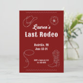 Last Rodeo Cowgirl Western Bachelorette Invitation 招待状 (スタンド正面)