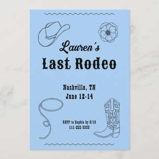 Last Rodeo Cowgirl Western Bachelorette Invitation 招待状