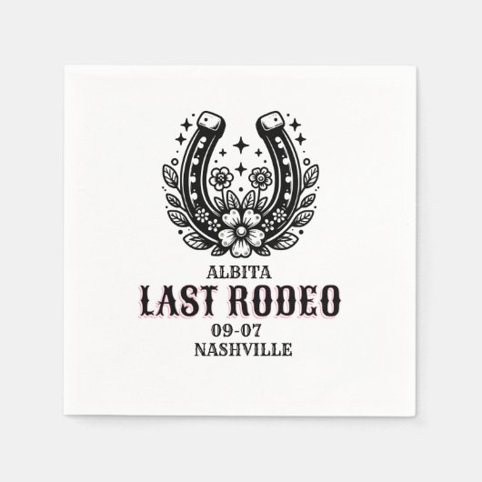 last rodeo custom name スタンダードカクテルナプキン (正面)