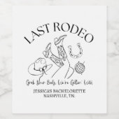 Last Rodeo Custom Wine Label | Nashville Bachelore ワインラベル (シングルラベル)