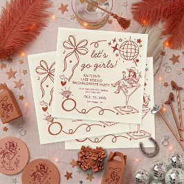 Last Rodeo Disco Cowgirl Bachelorette Party スタンダードカクテルナプキン