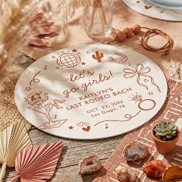 Last Rodeo Disco Cowgirl Bachelorette Party ラウンドペーパーコースター