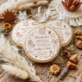 Last Rodeo Disco Cowgirl Bachelorette Party Favor ラウンドシール