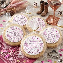 Last Rodeo Disco Cowgirl Bachelorette Party Favor ラウンドシール