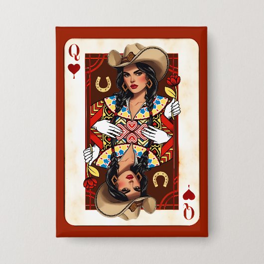 Last Rodeo Midwest Queen of Hearts Card 缶バッジ (正面)