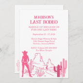 Last Rodeo Pink Bachelorette Party Weekend 招待状 (正面/裏面)