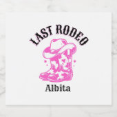 last rodeo pink cowgirl bachelorette party  スパークリングワインラベル (シングルラベル)