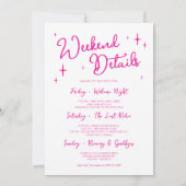 Last Rodeo Pink Cowgirl Bachelorette Party Weekend 招待状 (裏面)