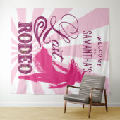 Last Rodeo Pink Cowgirl Nash Bash Bach Welcome タペストリー (インサイチュ(横))