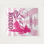 Last Rodeo Pink Cowgirl Nash Bash Bach Welcome タペストリー (正面(横))