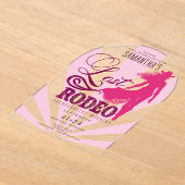 Last Rodeo Pink Cowgirl Nash Bash Bachelorette アクリル招待状 (レイダウン)