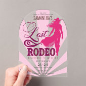 Last Rodeo Pink Cowgirl Nash Bash Bachelorette アクリル招待状 (インサイチュ (ポータブル))
