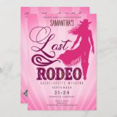 Last Rodeo Pink Cowgirl Nashville Bachelorette  招待状 (正面/裏面)
