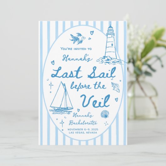 Last Sail Before the Veil Bachelorette Itinerary 招待状 (スタンド正面)