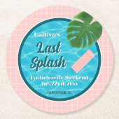 Last Splash Bachelorette Weekend Pool Party ラウンドペーパーコースター (正面)