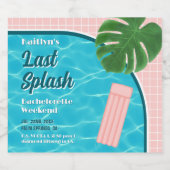 Last Splash Bachelorette Weekend Pool Party リキュールボトルラベル (シングルラベル)