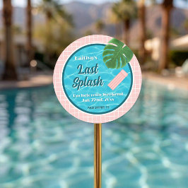 Last Splash Bachelorette Weekend Pool Party Favor ラウンドシール