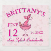 Last Splash Mermaid Bachelorette Personalized スパークリングワインラベル (シングルラベル)