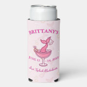 Last Splash Mermaid Bachelorette Personalized スリム缶クーラー (Seltzer正面)