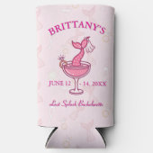 Last Splash Mermaid Bachelorette Personalized スリム缶クーラー (正面)